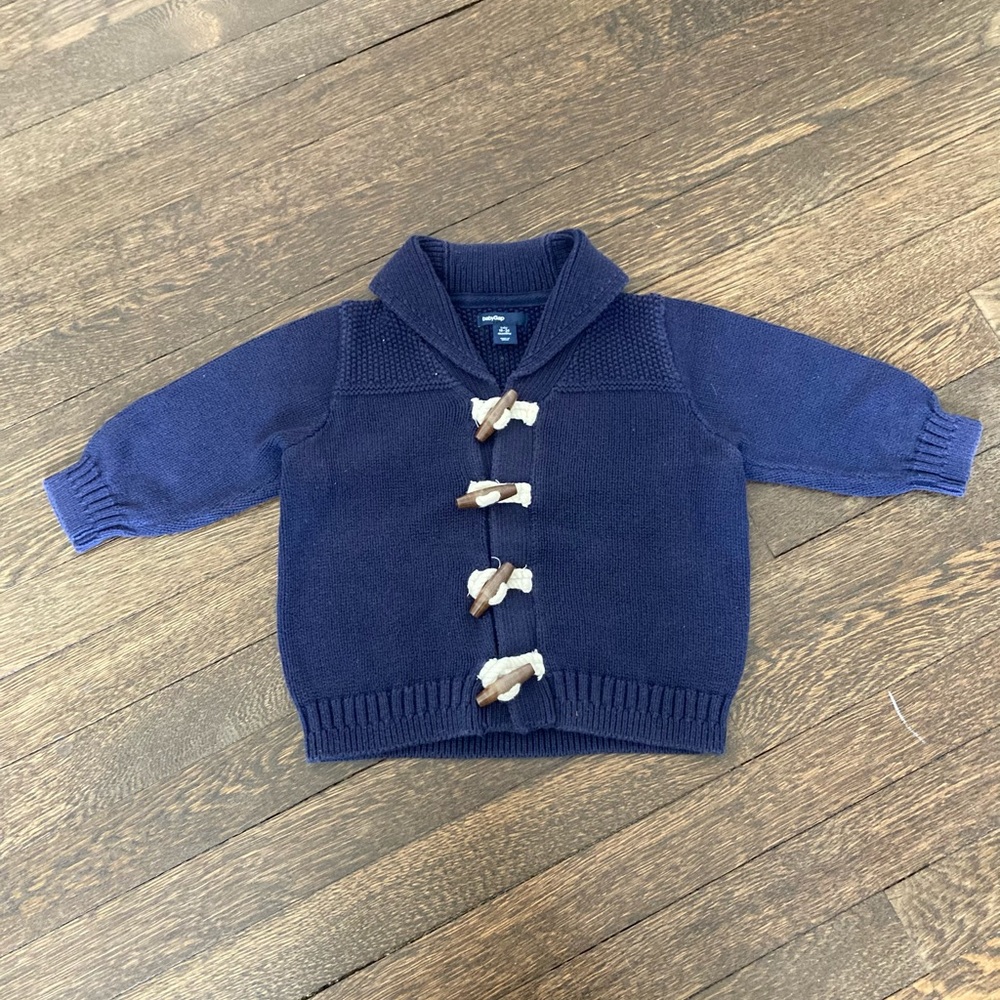 *Baby Gap Boy Baby Cardigan Sweater Wooden Toggles Navy 
18-24 Months